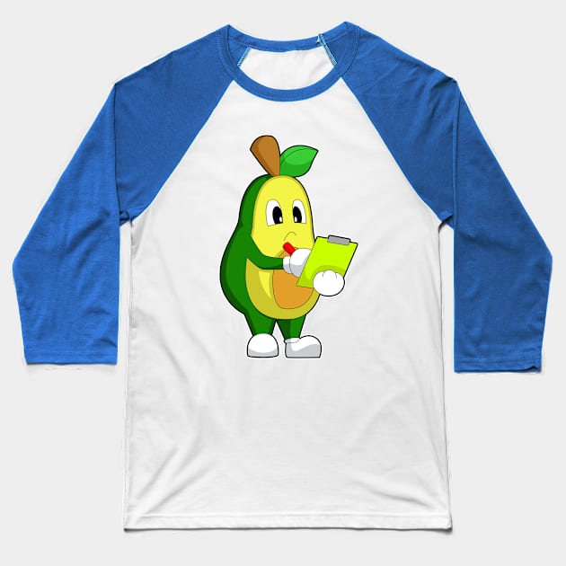 Avocado Secretary Note Baseball T-Shirt by Markus Schnabel